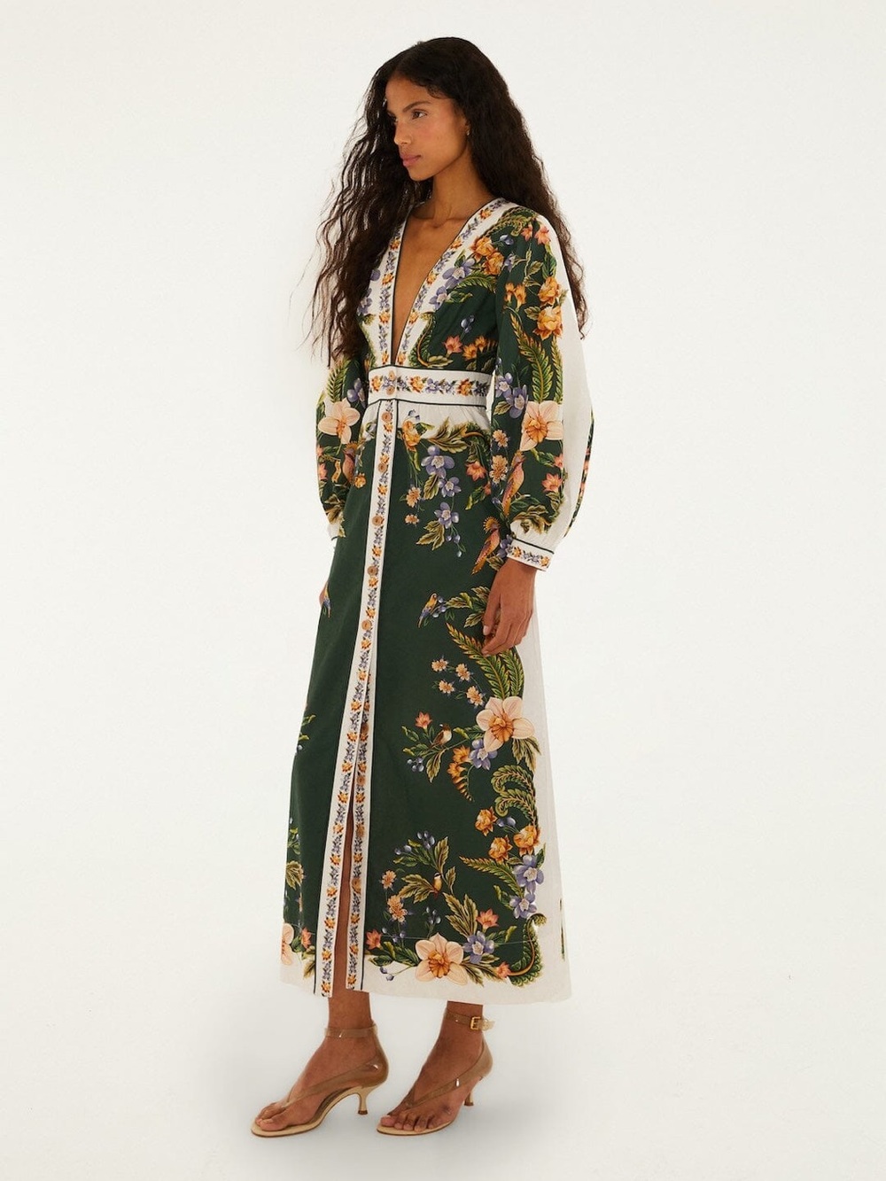 Farm Rio: Green Nature V Neck Buttoned
Maxi Dress - Picture 3 of 10